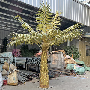 Palmiers artificiels dorés de type canari, 3 mètres, aspect métallique, plantes décoratives de luxe, magnifiques palmiers algues de 3m et 2,5m de hauteur - Product Image 1