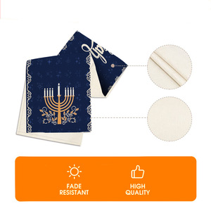 New Linen bảng RUNNERS 33*183cm in chanukah menorah sao David cho người Do Thái Lễ Hội Nhà bếp ăn uống trang trí nội thất dệt - Product Image 4