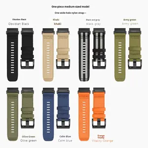 Bracelet de montre en toile de nylon de luxe 26/22MM pour <span class=keywords><strong>Garmin</strong></span> <span class=keywords><strong>Tactix</strong></span> <span class=keywords><strong>7</strong></span> <span class=keywords><strong>Pro</strong></span> Fenix 8 7X 6X <span class=keywords><strong>Pro</strong></span> solaire/5X Plus/3 HR/Enduro bracelet de montre de sport - Product Image 5