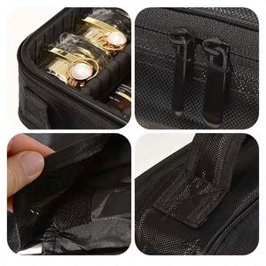 Échantillon gratuit - Trousse de maquillage portable et réglable - Sac de voyage pour cosmétiques - Pour articles de toilette et pinceaux de maquillage - Product Image 4