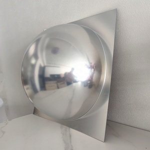 Shatterproof Art Deco Giant Dome &amp; Big Bubble Acrylic Square Wall Decorative <strong>Mirror</strong> Panel 55.5x55.5cm Frameless Edge CONVEX - Product Image 3