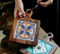 Tapis de pot en carreaux de bois naturel, sous-verres anti-brûlure pour les théières chaudes et les supports de casseroles, accessoires de comptoir de cuisine