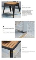 Nouvel arrivage : Ensemble de salle à manger de patio moderne en métal blanc, table et chaises d'extérieur résistantes aux intempéries pour bord de piscine et complexe hôtelier