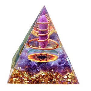 <b>Crystal</b> <b>Chip</b> Pyramid Resin Epoxy Craft Desktop Ornament Amethyst Sunflower Home Decoration Gift Collection - Product Image 5