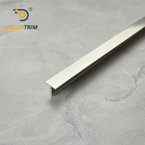 DECORTRIM Garniture de <span class=keywords><strong>carrelage</strong></span> en aluminium en forme de T personnalisée Bande décorative pour plancher mural en métal multiple Profil de bande d'angle de garniture de bord en alliage - Product Image 2