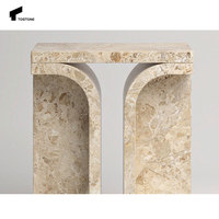 Tostone 2025 Table Console en marbre naturel vert de jardin de Monet de Style élégant pour entrée salon maison Villa décoration