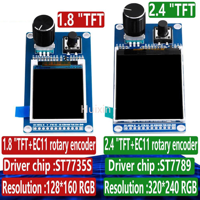 Hot 1.8 Inch/2.4 Inch TFT LCD Display With EC11 Rotary Encoder Combined Module And SPI Interface ST7735S ST7789 For
