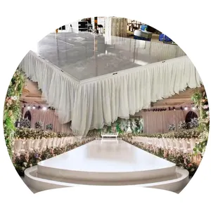 Grosir acara aluminium dilipat putih Glossy panggung landasan pacu portabel pernikahan konser akrilik Platform panggung dengan tangga