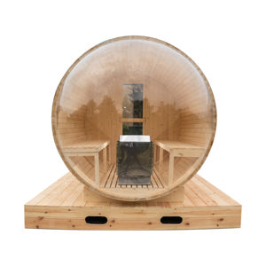 غرفة ساونا خارجية تقليدية من خشب الأرز الأحمر لـ 4 أشخاص بسعر الجملة، حوض ساونا للبيع - Product Image 1