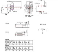 Terwin prix d'usine 11mm 4 broches douille à un seul groupe arbre vertical en plastique potentiomètre rotatif B10K