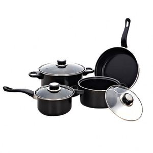 13-Piece Healthy Durable Iron Cookware Set Non-Stick Deep Frying <b>Pan</b> Lid Milk Pot Maifan <b>Stone</b> Cooking Pot for All Hob Use Home - Product Image 1