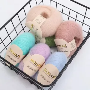 Fabricante vende al <span class=keywords><strong>por</strong></span> <span class=keywords><strong>mayor</strong></span> bebé Mohair hilo bolas teñidas Anti-Pilling máquina de tejer a mano tejido Angora Mohair hilo fino - Product Image 3
