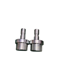 Piezas de Acero al Carbono Torneadas por CNC Personalizadas |   Componentes de mecanizado CNC de precisión: Conector macho roscado con hombro - Product Image 2