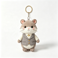 Porte-clés en peluche personnalisé en forme d'animal, jouet en coton PP doux, conception OEM ODM, cadeau de fête
