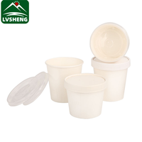 Conteneur à soupe en papier blanc à paroi simple, écologique