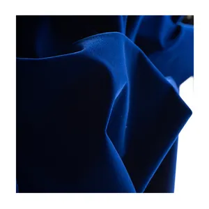 Großhandel langlebige Luxus Blue Plain Schuss Gestrickte Herde Samt Stoff für Vorhänge