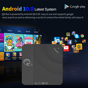 חכם allinner hrd אנדרואיד quad ליבה 10 תיבת טלוויזיה 4K נגן וידאו hdr10 + wifi 5 ddr3 1gb emmc 8gb hcs q3 atv set-top תיבה - Product Image 2