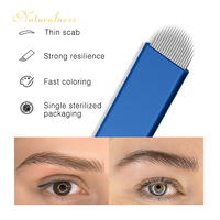 Natural maquillage permanent aiguilles jetables 18U 0.15MM NANO sourcil stérilisé tranchant sous label privé fournitures de microblading