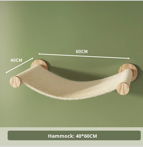 מתקן טיפוס לחתולים מעץ מלא, מודרני וידידותי לסביבה, תלוי על הקיר, בית לחתולים חוסך מקום, חבל סיסל, משטח גירוד פנימי/חיצוני, קרטון. - Product Image 4