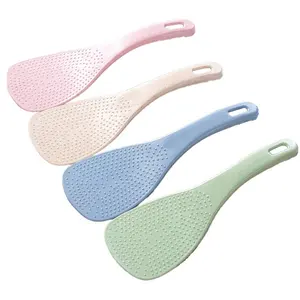 2022 new can hang kitchen accessories wheat straw square rice spoon biodegradable reusable wheat rice spoon