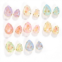 Strass en verre Selina en forme de goutte, couleur mocha fluorescente, à griffes, pour accessoires vestimentaires, chaussures, chapeaux, sacs, robes de mariée