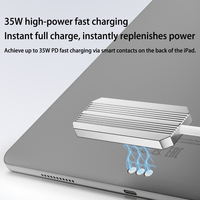 Câble de charge magnétique USB-C mâle vers 3 broches en alliage 35W, chargeur rapide portable pour tablette