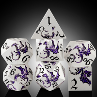 Set Dadu Polihedral Naga Warna-warni Pelangi Seng Promosi 7 Buah 16mm untuk Permainan Meja D&D