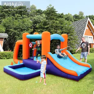 Airmyfun-trampolín hinchable para juegos de fiesta en interiores, castillo hinchable para saltar, casa de rebote para niños