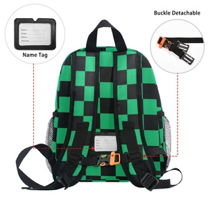 Sac à dos pour enfants personnalisé, nouvelle mode, imprimé à carreaux verts, sac à dos imperméable pour l'école primaire, sacs d'école antivol - Product Image 4