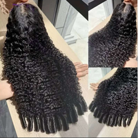 Perruque SDD 250 densité en cheveux bouclés birmans, avec closure HD, extrémités spirales, perruque en cheveux humains sans colle, perruque frontale en dentelle 13x4 pour femmes noires