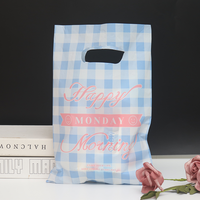 Sacs à provisions en plastique avec impression de logo personnalisé emballage de sac en PE découpé cadeau de Noël prêt en stock pour le magasin de détail
