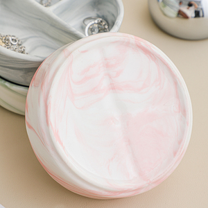 Style nordique salle de bain vanité évier organisateur plateau petit anneau marbré en céramique plat boucle d'oreille montre bijoux plateau de rangement - Product Image 5