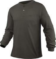 Chemises Henley à manches longues 100% coton vêtements de travail de sécurité CAT2 chemises FR résistantes aux flammes pour hommes