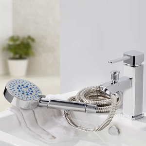 Robinet de lavabo moderne en <span class=keywords><strong>laiton</strong></span> à poser sur le comptoir <span class=keywords><strong>avec</strong></span> <span class=keywords><strong>douchette</strong></span> à main, <span class=keywords><strong>mitigeur</strong></span> chaud/froid pour salle de bain - Prix usine - Product Image 3