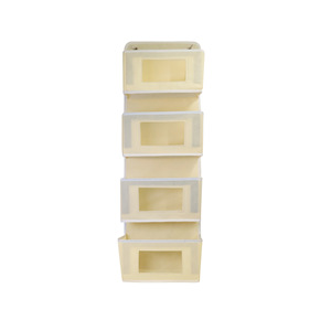 Multi Layer Hanging Storage Bag 5 Tier Rectangle Door Organizer For Clothes And Daily Use Gray Khaki - Product Image 4
