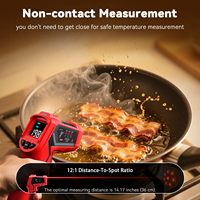 Thermomètre laser infrarouge numérique sans contact Wintact WT3138 en plastique avec rétroéclairage pour température ambiante, cuisine, barbecue, four à pizza