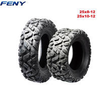 Pneus ATV UTV 25x8-12 avant et 25x10-12 arrière, 12 pouces, robustes, tout-terrain, sans chambre à air, pour quad, moto à quatre roues