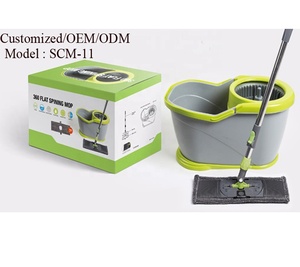 Hand Free Self-Wringer <strong>Spin</strong> <strong>Mop</strong> and Bucket Set with 2 <strong>Mop</strong> Heads Microfiber Fabric 360 Degree Rotating Flat <strong>Mop</strong> - Product Image 3