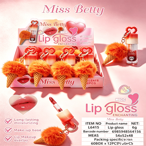 Vente en gros <span class=keywords><strong>Miss</strong></span> <span class=keywords><strong>Betty</strong></span> Plush Lip Gloss Keychain Prix de gros Mignon Monstre Brillant à lèvres Fournisseur Maquillage Vendeur L6530 6g 24PCS - Product Image 4