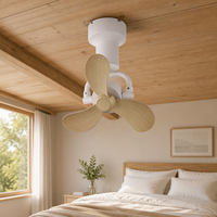 Mini Petit 145 °   Ventilateur de plafond rotatif 16 pouces avec moteur BLDC DC, télécommande intelligente WiFi, 3 pales, montage mural encastré, ventilateur de plafond intérieur
