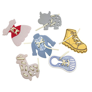 Giocattoli in Silicone Morbido per Infilare i Lacci, Giochi Educativi per lo Sviluppo delle Abilità Motorie Fini, Giochi da Viaggio per Bambini, Regali Educativi per Bambini - Product Image 1