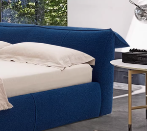 <span class=keywords><strong>Lit</strong></span> souple pleine grandeur en contreplaqué avec cadre en bois de hêtre et revêtement en polaire Teddy, design minimaliste - Product Image 6