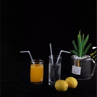 Pailles jetables écologiques transparentes en plastique PLA pour jus