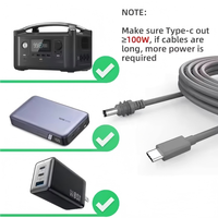 Câble Starlink Mini 10FT, Câble d'alimentation USB C vers DC étanche pour Starlink Mini, Compatible avec les batteries externes 100W+ et les chargeurs PD