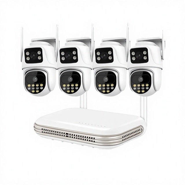 IP 4MP FHD H.265 Home Wireless Security Camera System 4CH NVR Kit CMOS Sensor HDD Storage Supports Two-way Audio