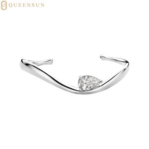 Queensun IGI 18K vàng Pear cut phòng thí nghiệm kim cương bạch kim mạ 10g màu D sang trọng của phụ nữ Vòng đeo tay - Product Image 1