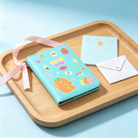 Portefeuille de passeport multifonction en cuir PU pour femme, motif carotte gommeuse de dessin animé, élégant et mince, avec emplacements pour cartes