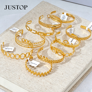 Pulseras OEM/OEM personalizadas, impermeables, de acero inoxidable, chapadas en oro, joyería de moda, hipoalergénicas, resistentes al deslustre. - Product Image 5