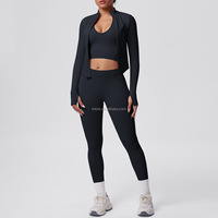 Ensembles de yoga 4 pièces pour femmes, grande taille, haute qualité, avec logo frontal uni, séchage rapide, extensibles dans quatre directions, en Spandex/Nylon, écologiques, pour le fitness