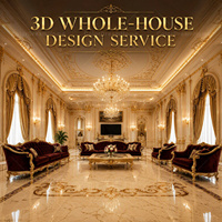 Service de conception 3D pour toute la maison, décoration intérieure de villa classique de luxe, solution clé en main
